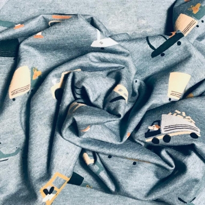 Jersey | Flowers | marineblau